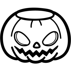 spooky pumpkin bucket lineart