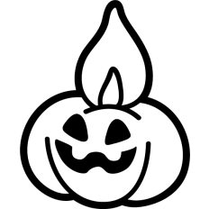 simple spooky halloween pumpkin candle lineart