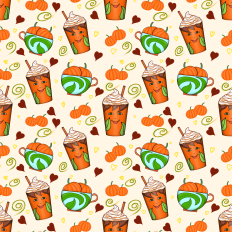 Pumpkin coffee pattern paper