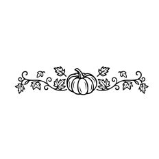 Pumpkin and swirly leaves border divider