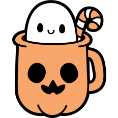 pumpkin mug with ghost