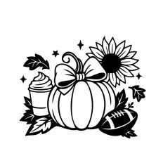 Pumpkin with Bow Coffee and Football