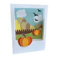 Pumpkin & Hay Bales Card - 3D Card