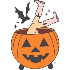 Pumpkin With Legs Sticking Out