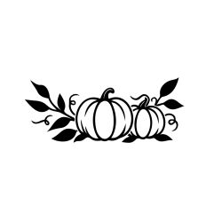 Pumpkins and leaves