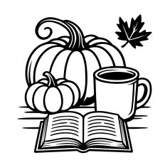 Pumpkins book and coffee