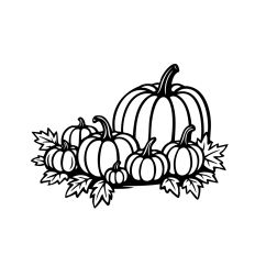 Pumpkin and leaves