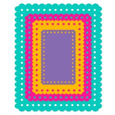 Punched Edge Nested Scallop Rectangles