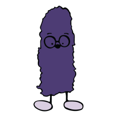 Cute Fuzzy Monster with Glasses | Purple Monster