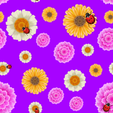 Large floral printable pattern paper  - purple background