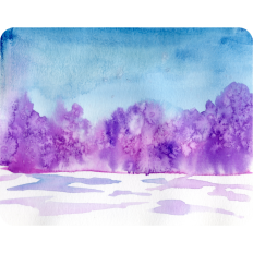 Watercolor Purple Forest Background