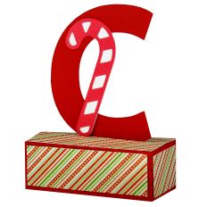 C - 3D Christmas Alphabet Letter