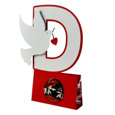 D Valentine – Dove - Alphabet Letter Candy Holder