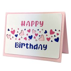  Happy Birthday Hearts - Layered Stencil Card   