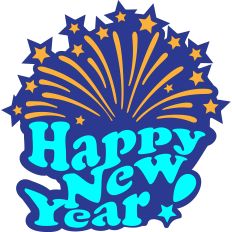 Happy New Year Fireworks Cake Topper or Decoration