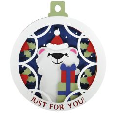 Just for You Christmas Bear - Shadow Box Ornament