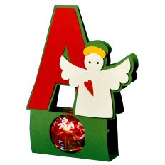 Letter A Christmas Candy Holder 
