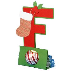 Letter F Christmas Candy Holder 