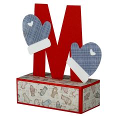 M - 3D Christmas Alphabet Letter