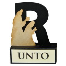 R - 3D Nativity Christmas Alphabet Letter