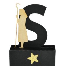 S-2 - 3D Nativity Christmas Alphabet Letter