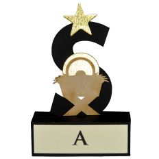 S - 3D Nativity Christmas Alphabet Letter