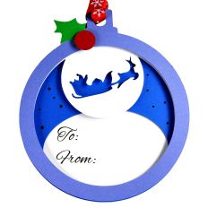 Santa’s Sleigh – Shadow Box Ornament/Tag