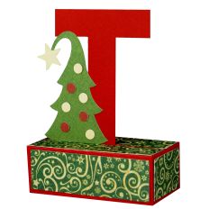 T - 3D Christmas Alphabet Letter