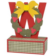 W - 3D Christmas Alphabet Letter