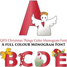 QFD Christmas Things - Color Monogram Font 