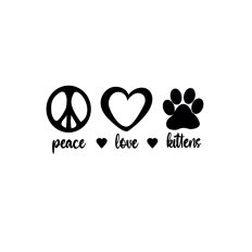Peace Love and Kittens - Adorable Cut File