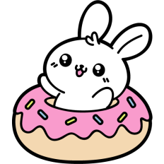 cute rabbit in a donut