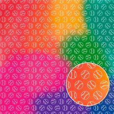 Rainbow Baseball Background Pattern
