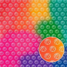 Rainbow Basketball Background Pattern