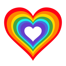 Layered Rainbow Heart