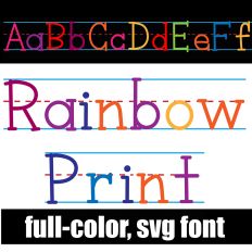 Rainbow Print Color Font