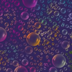 Purple and Rainbow Bubble Background Pattern