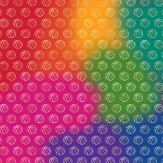 Rainbow and Gold Foiled Basketball Background