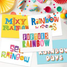 Rainbow Five Color Font Bundle