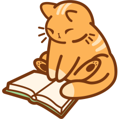 cute reading cat