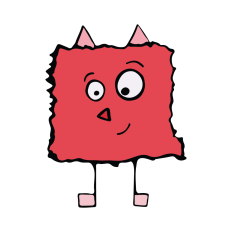 Cute Square Monster | Red Lunchbox Monster