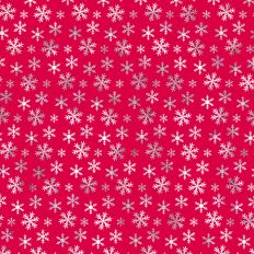 Red and Silver Foiled Snowflake Background Pattern