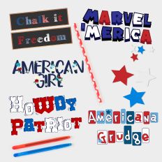 Red, White, and Blue Color Font Bundle