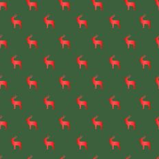 Sparkle Christmas—Red Reindeer - Dk Green