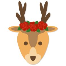 Christmas Winter Reindeer with Roses