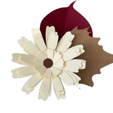 Fall Flower with Fall Leaves 3D