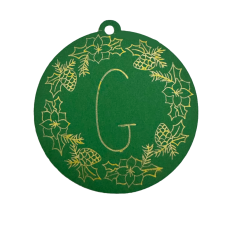 Poinsettia Wreath Gift Tag with Sketched Design