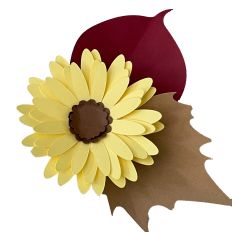 Fall Daisy 3D Flower with Fall Leaves, Thanksgiving Flowers