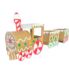 Gingerbread Train with Train Cars