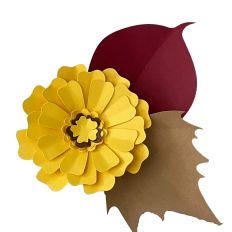 3D Wildflower with Fall Leaves, Thanksgiving Flowers